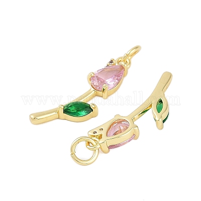 Стойки обшивки латунь микро проложить Циркон подвеску KK-R166-09G-04-1