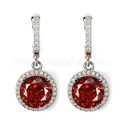 925 плоские круглые серьги-кольца из стерлингового серебра с паве из кубических цирконий EJEW-C150-01C-01-1