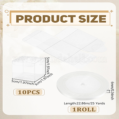 10 шт. квадратные прозрачные коробки из ПВХ CON-LP0001-15B-1