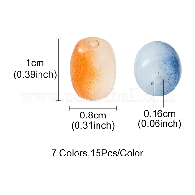 105шт 7 цвета непрозрачные стеклянные бусины GLAA-FS0001-43-1