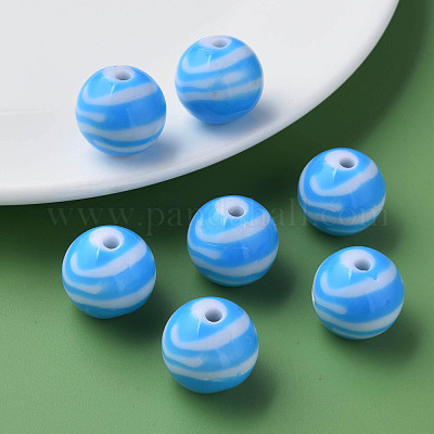 Непрозрачные полосатые акриловые бусины MACR-S373-27B-09-1