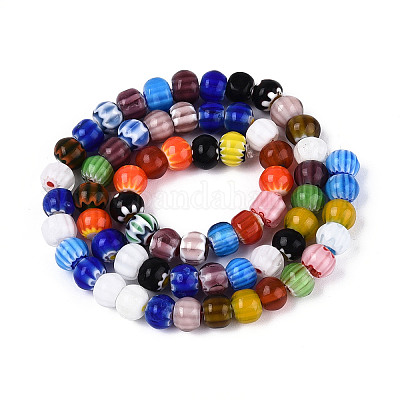 Ручной работы millefiori стеклянные бусины нитки LAMP-T022-11A-1