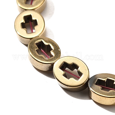 Гальванические нити из синтетических немагнитных гематитовых бусин G-L613-Z01-02F-1