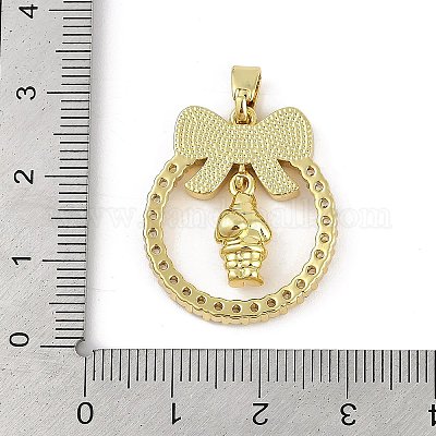 Рождественская тематика стойка покрытие латунь микропаве кубические циркониевые подвески KK-U032-14G-04-1