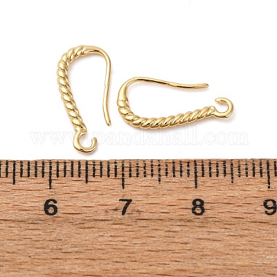 Крючки для сережек из латуни с прозрачным кубическим цирконием KK-L242-26G-1