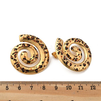 Серьги-гвоздики из нержавеющей стали 304 с эмалью EJEW-Z084-15G-03-1