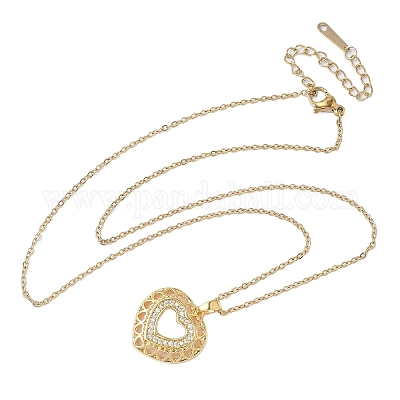 Ожерелья с полыми подвесками из латунных кристаллов и страз NJEW-P331-01D-G-1