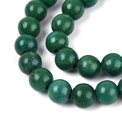 Синтетический бирюзовый круглых бусин пряди TURQ-T004-14A-1