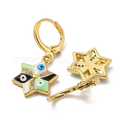 Серьги с подвесками из латуни с покрытием из настоящего 18-каратного золота EJEW-A033-19G-02-1