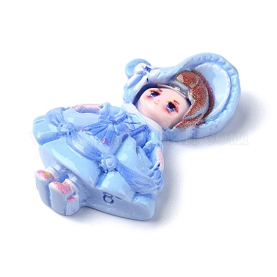 Мультяшные девушки из непрозрачной смолы декодируют кабошоны RESI-S392-04B-02-1