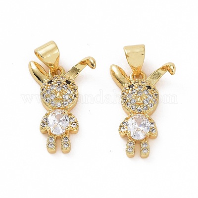 Латунные микропаве прозрачные подвески с фианитом ZIRC-F135-12G-1