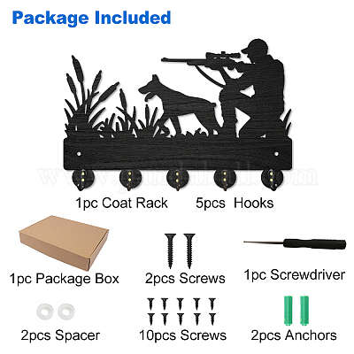 Настенные вешалки из дерева и железа HJEW-WH0055-093-1