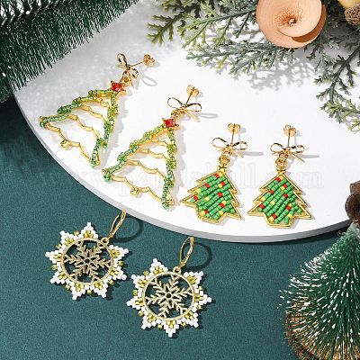 3 пара серег-гвоздиков из латуни и комплект серег с застежкой-рустиком из нержавеющей стали 304 EJEW-MZ00496-1