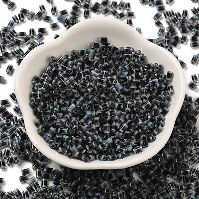 Двухцветный внутренний цвет прозрачный стеклянный бисер SEED-C004-05K-1