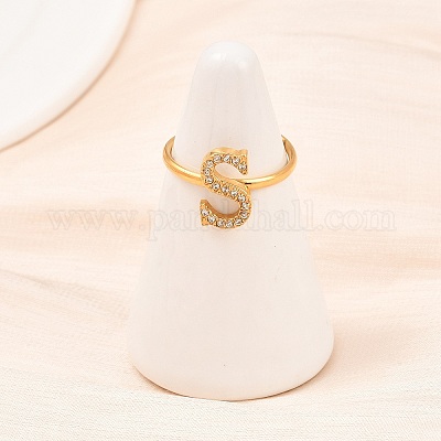 Открытые кольца-манжеты из нержавеющей стали 304 с микропаве из кубического циркония RJEW-D336-01G-08-1