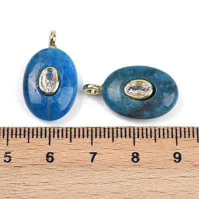 Подвески из натурального апатита и кубического циркония G-Z076-01G-13-1