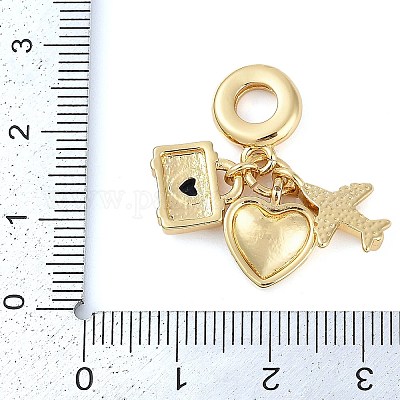 Стойка покрытие латунь прозрачный кубический цирконий европейские подвески-шармы KK-P287-18B-G-1