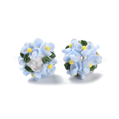 Бусины-шарики из полимерной глины со стразами и светом CLAY-U002-01C-1