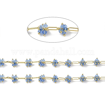 Цепи с овальными звеньями из латуни с покрытием из настоящей 18-каратной позолоченной латуни CHS-D036-02G-04-1