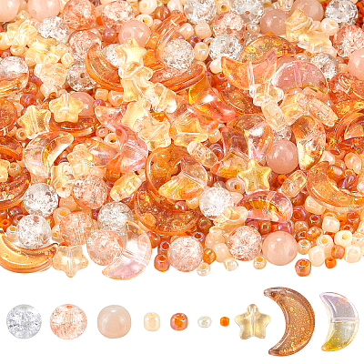 Прозрачные стеклянные бусины смешанного стиля GLAA-SC0002-17B-1