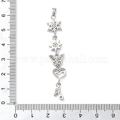 Латунные микропаве прозрачные подвески с фианитом KK-D101-01C-P-1