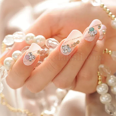 42 шт. 7-х цветные кабошоны из сплава со стразами MRMJ-HY0001-01-1