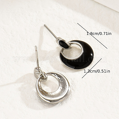 Элегантные латунные плоские круглые серьги-гвоздики JM3451-1