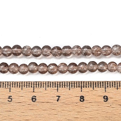 Прозрачные стеклянные круглые бусины кракле X-CCG-Q001-4mm-07-1