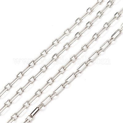 Антикоррозийные родиевые цепи из стерлингового серебра 925 пробы Фигаро&nbsp;STER-F052-12P-1