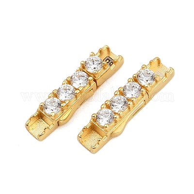 925 штыковая застежка из стерлингового серебра с микропаве из прозрачных кубических цирконий STER-C016-01B-G-1