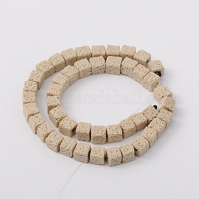Brins de perles de lave teintées et naturelles&nbsp;G-L435-01-8mm-17-1
