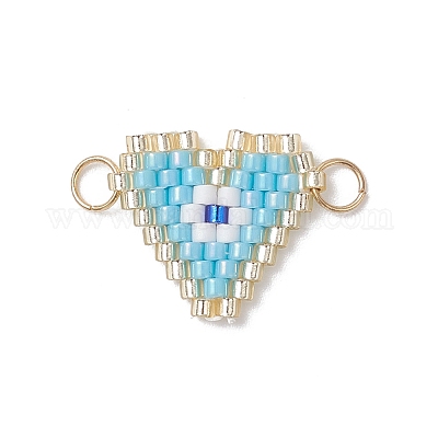 Подвески-сердечки из стеклянных бусин от сглаза PALLOY-MZ01048-1