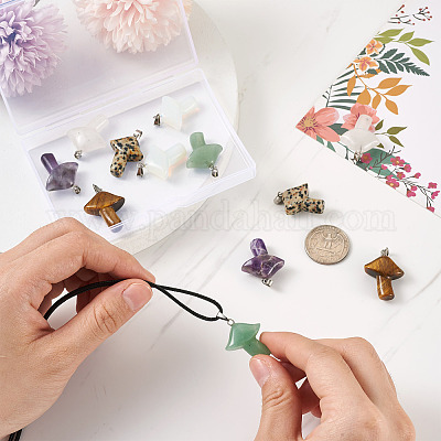 Подвески из натуральных и синтетических драгоценных камней в стиле 12 шт. G-YS0001-12-1