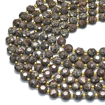 Натуральный красный снежинка обсидиан бисер прядь&nbsp;G-C116-A11-02-1