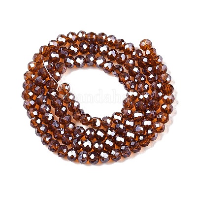 Стеклянные бусины с гальваническим покрытием  EGLA-A044-T3mm-A02-1