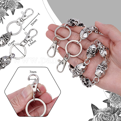 Цепные ремни из цинкового сплава с черепом&nbsp;AJEW-WH0070-24AS-1