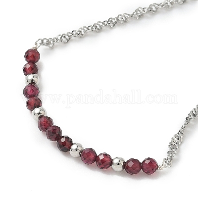 Браслеты из натуральных гранатовых бусин BJEW-JB11835-01-1