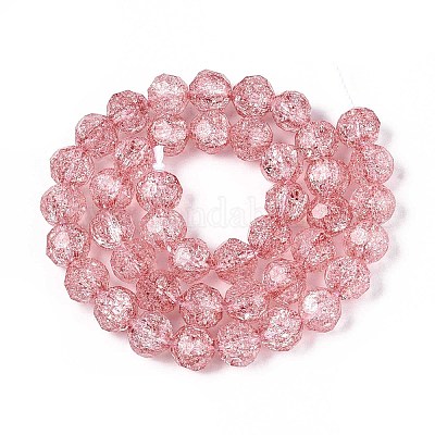 Прозрачные треск стекла бисер нитей GLAA-N053-8mm-07-1