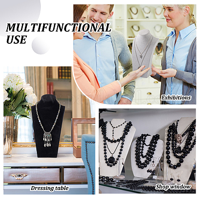 Стенды для ожерелья из ДВП и фланели ODIS-WH0061-38B-1