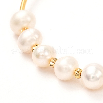 Браслет из бисера из натурального жемчуга для девочек и женщин BJEW-JB06829-1