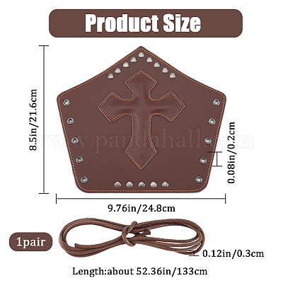 Регулируемый браслет из воловьей кожи с перекрестным шнуром AJEW-WH0342-87A-1