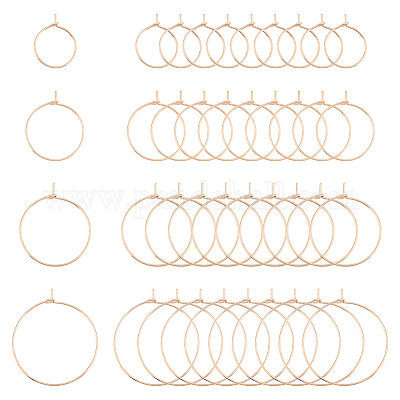 40 шт. 4 стиля фурнитуры для сережек-колец из хирургической нержавеющей стали 316L STAS-UN0053-40-1
