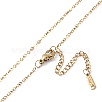 201 ожерелье из нержавеющей стали с цепочкой NJEW-P309-16B-G-1