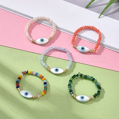 Стеклянные бусинки стрейч-кольца RJEW-JR00315-1