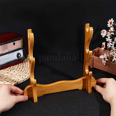 3-ярусные деревянные стенды для мечей ODIS-WH0004-12-1