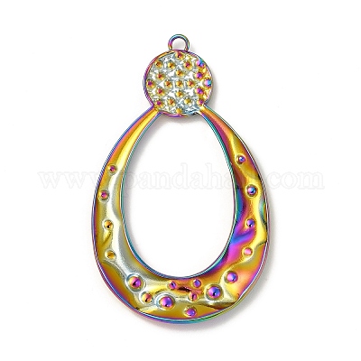 Ионное покрытие (ip) 304 нержавеющая сталь большие подвески со стразами STAS-A070-29MC-1