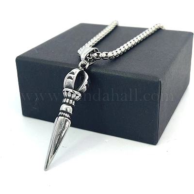 Ожерелья с подвеской в виде кинжала из нержавеющей стали в винтажном стиле для унисекс-готических украшений XL8966-1