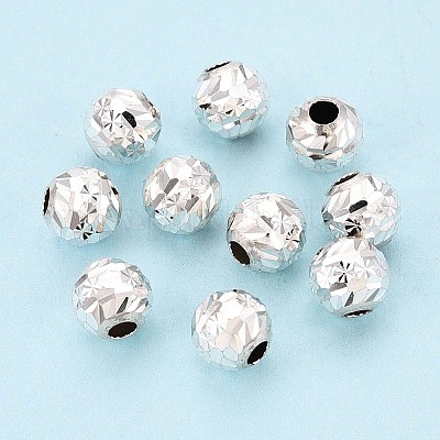 925 текстурированная бусина из стерлингового серебра STER-T008-45S-02-1