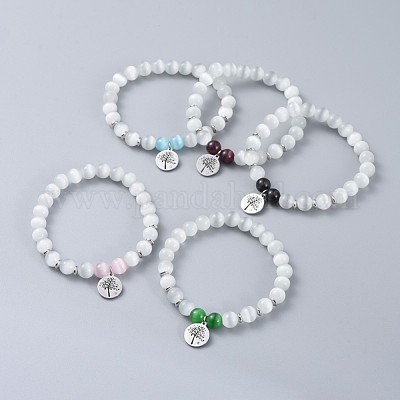 Браслеты с подвесками из хирургической нержавеющей стали 316 с кубическим цирконием BJEW-JB04516-1