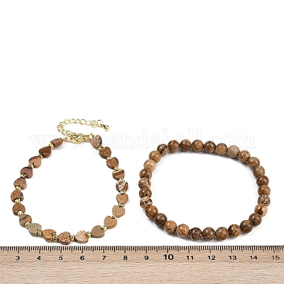 Набор браслетов из натуральных и синтетических смешанных драгоценных камней для женщин BJEW-G752-02G-1